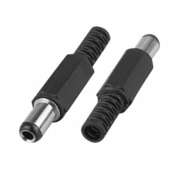 Conector de alimentare sudat dc 2,5/5,5 mm scurt 2,5x5,5