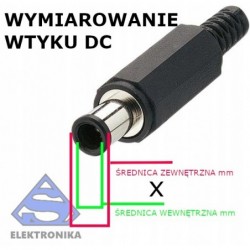 Conector de alimentare sudat dc 2,5/5,5 mm scurt 2,5x5,5
