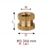 6x M3 x 4mm metric threaded insert welded in for repair