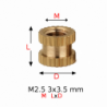 6x Wkładka gwintowana metryczna M2.5 3x3.5 mm zgrzewana wtapiana do naprawy