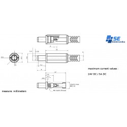 Conector de alimentare sudat dc 2,5/5,5 mm scurt 2,5x5,5