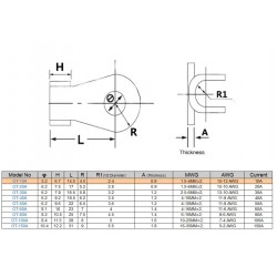 Conector cu ochelar de cupru sertizat 50A 6.3mm