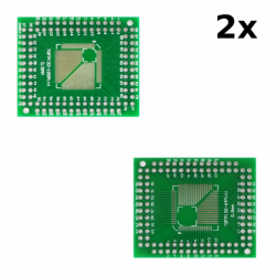 2x Adapter dwustronny PCB TQFP FQFP LQFP 32 44 64 80 100 0.5mm 0.8mm na DIP