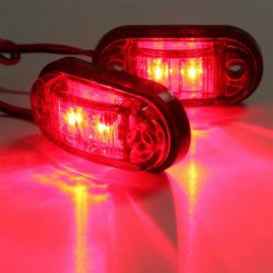 Obrysówka LED lampka 6v 12v 24v czerwona tył woodoporna homologacja 65x28