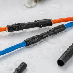 150x Koszulka rurka termokurczliwa czarna 1mm x 45mm 1/24 cala z klejem 2:1