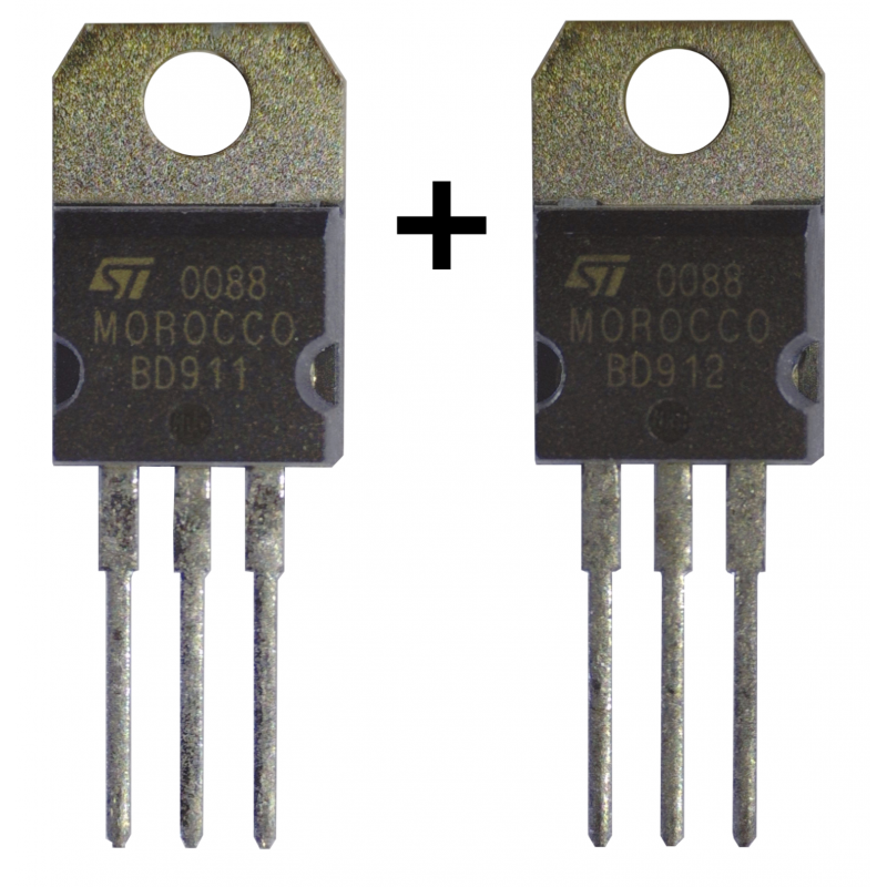 BD911 + BD912 para komplementarna HFE 100V 15A TO220 MOROCCO testowane
