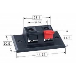 Bloc terminal difuzor mono 2 pini
