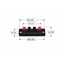 Terminal głośnikowy gniazdo głośnikowe zaciskowe stereo 4pin