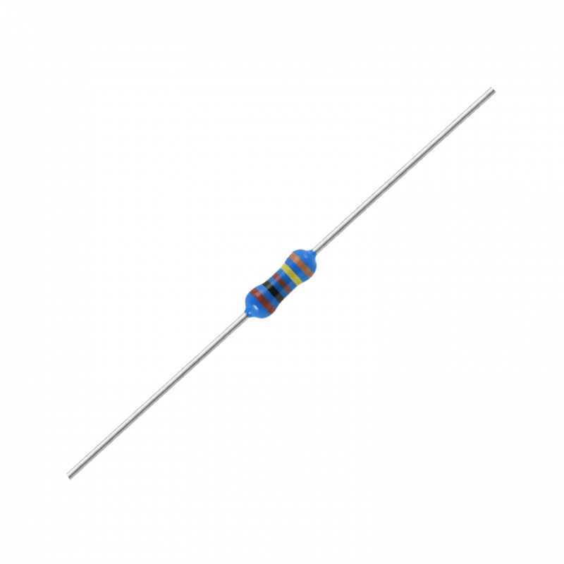 Rezistor 348 Ohmi toleranță 1% de precizie 0,6 W, 348R 6×2 mm metalizat 350R