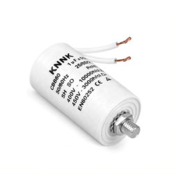 Kondensator rozruchowy 1uF 450VAC CBB60 silnikowy fazowy M8 60x30 przewody
