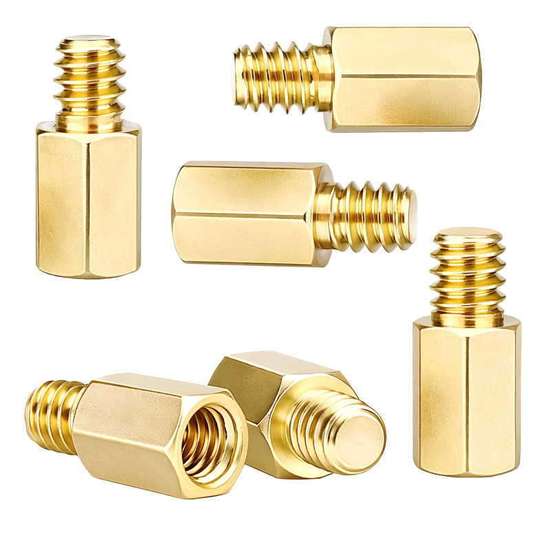 6x Podkładka calowa dystans płyty głównej UNC 6-32 6.5mm mosiężny spacer
