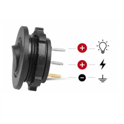 Przełącznik kołyskowy okrągły SPST LED czerwony 12V DC samochodowy 29mm