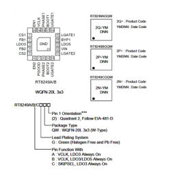 RT8249AGQW RT8249A 2Q DC/DC Step-Down 5V 3.3V LDO WQFN-20L 3x3
