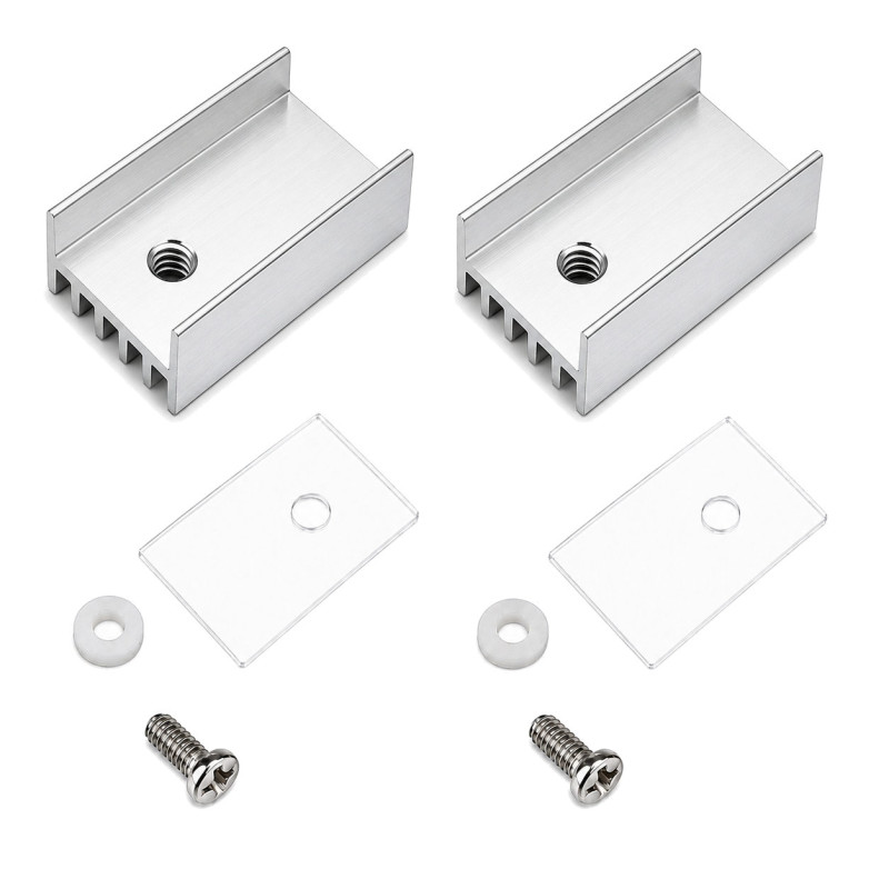 2x Komplet izolujący z radiatorem TO220 tulejka śrubka podkładka radiator
