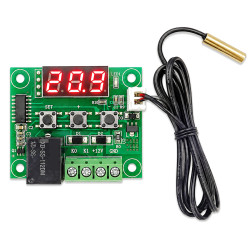 Termostat digital W1209 12V afișaj roșu + releu sondă 1750W