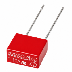 T10A bezpiecznik 10A 250V kwadratowy 392 zwłoczny PCB THT 8.5×8×4 kubkowy