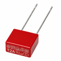 T2A bezpiecznik 2A 250V kwadratowy 392 zwłoczny PCB THT 8.5×8×4