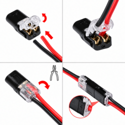 2x DuoKlik 2P szybkozłączka 2-pin do przewodów bez lutowania 20–22 AWG